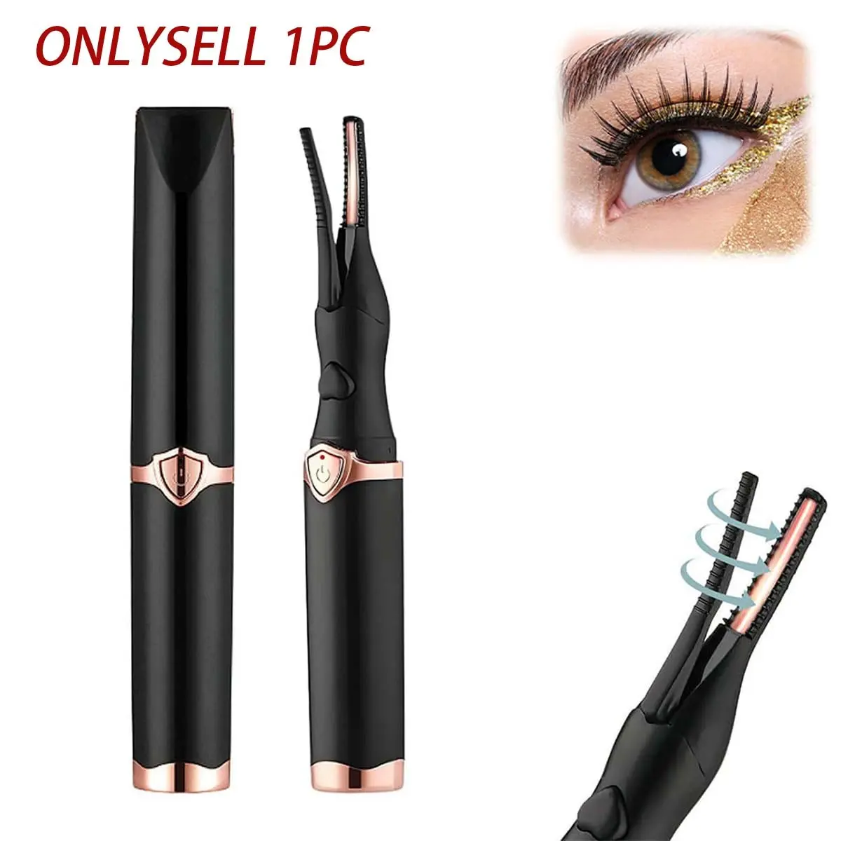Electric Eyelash Curler Upgrade Version, Heated Ladies Beauty Eyelash Curler, Mini Electric Eyelash Curler with 3 Heat Modes, Fast Heating Lash Curling Clip Tool, Curl Lashes, Glam