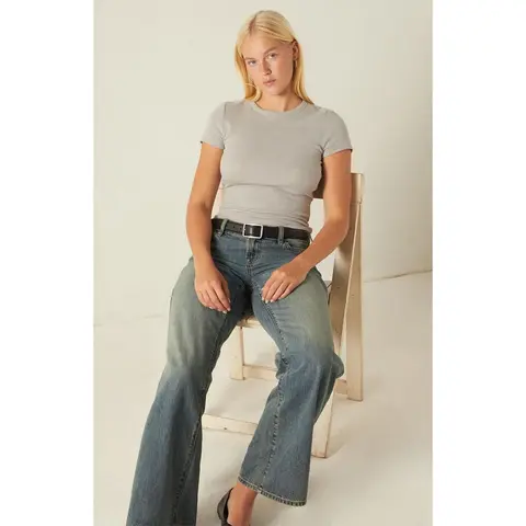 Your Favorite Women's Marci Waffle Knit Crew Neck T-Shirt
