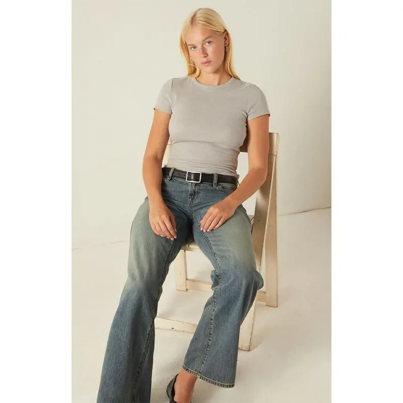 Your Favorite Women's Marci Waffle Knit Crew Neck T-Shirt