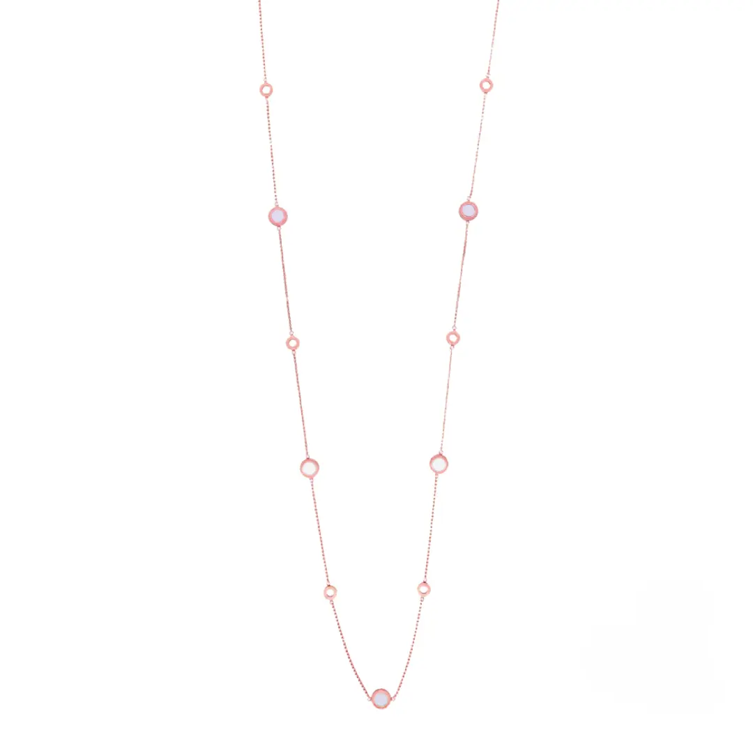 OCEAN WHITE AND LIGHT PINK CHIPS SAUTOIR