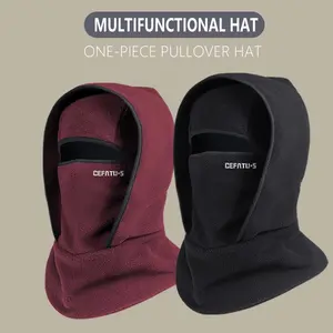 Outdoor Winter Warm Hat Neckband Integrated Cycling Mask Sports Ski Head Cover Neck Windproof Cold One-Piece Pullover Hat,Gift
