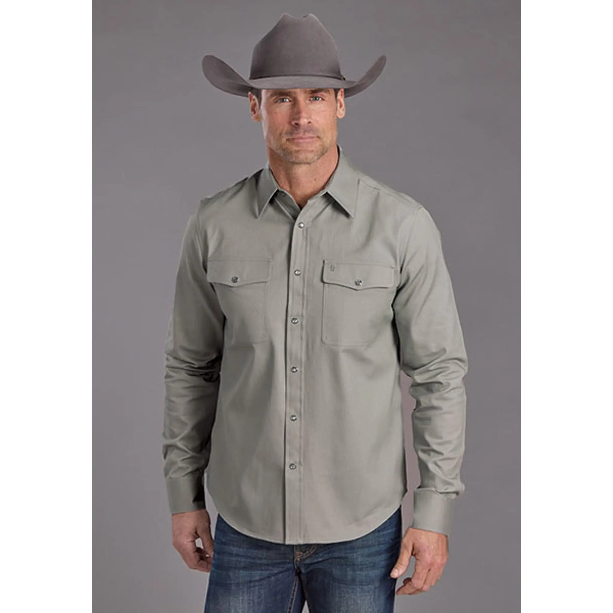 Stetson Mens Brushed Twill Shirt