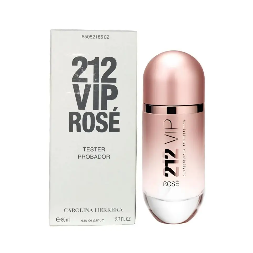 Women's Carolina Herrera 212 VIP Rosé NYC Eau de Parfum Tester - 2.7 fl oz (80ml), Natural Sparkling Floral Fruity Scent with Champagne Rosé, Peach Blossom Notes