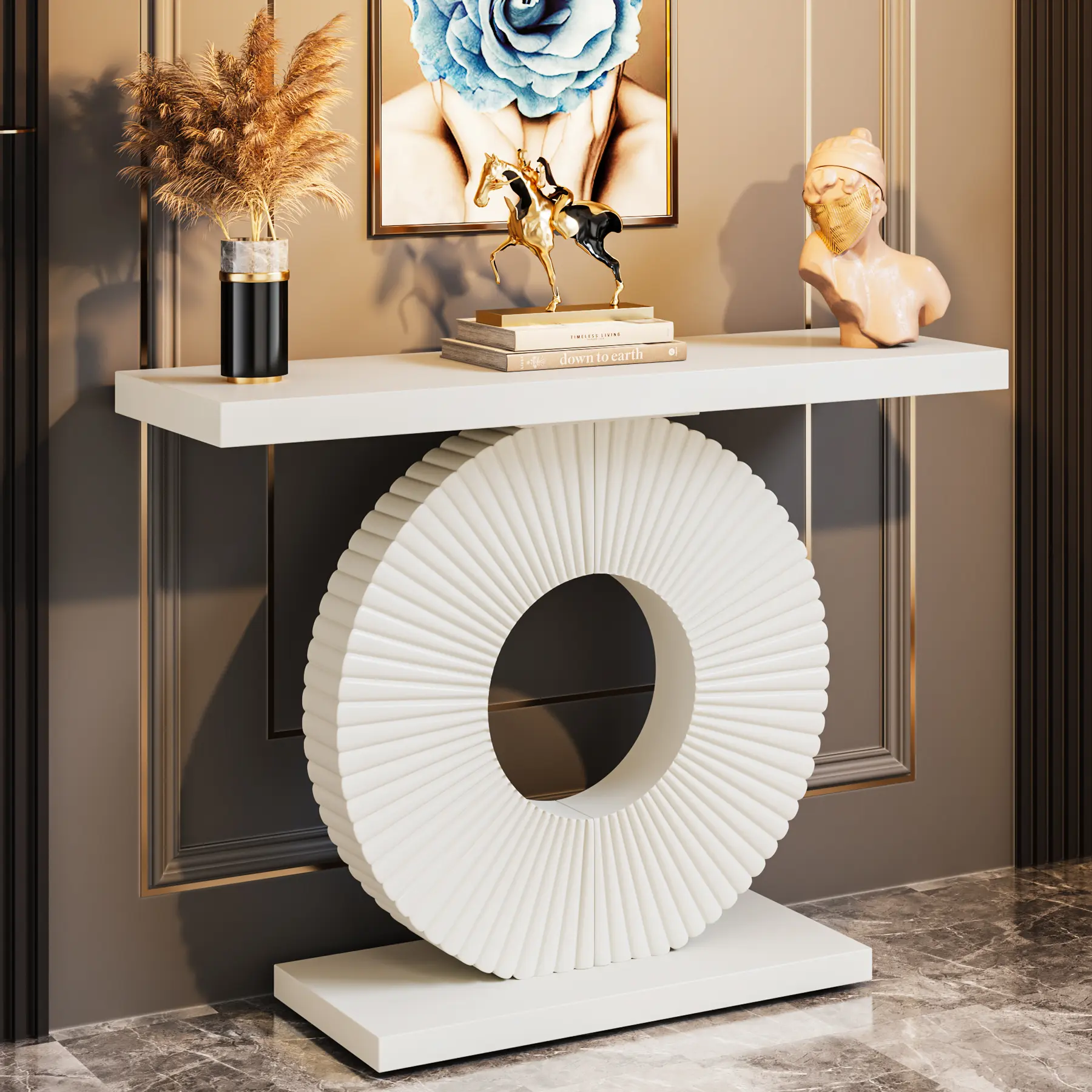 Tribesigns Entryway Table with Geometric Base, Sofa Table for Living Room, Hallway Tribesigns Entryway Table with Geometric Base, Sofa Table for Living Room, Hallway