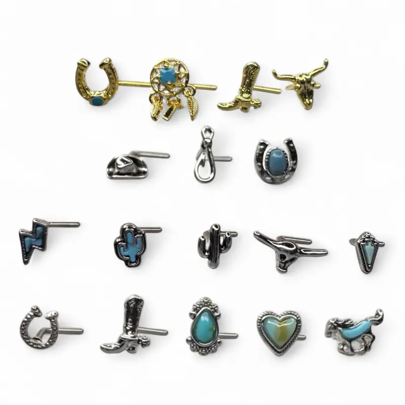L Backing Nose Piercing 20G, 17 Pack- Lightweight Design