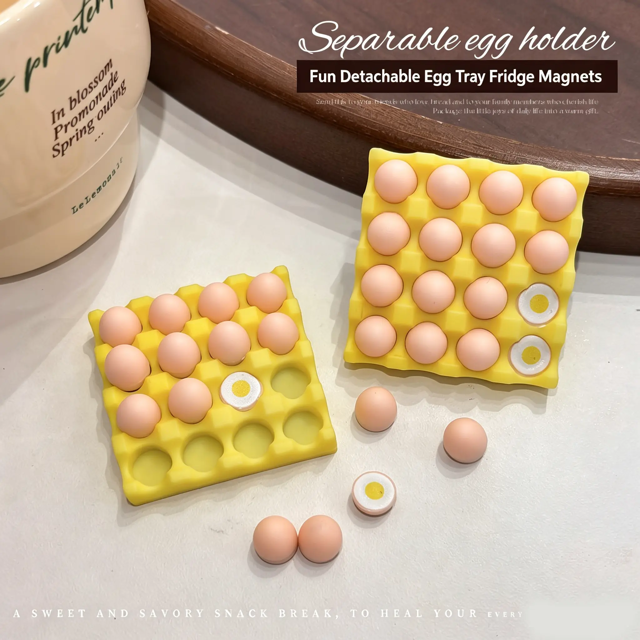 3D Egg Holder Refrigerator Magnet Sticker, Realistic Egg Carton Refrigerator Magnets with Magnetic Tray, Perfect for Instant Photos and Notes, Convenient Kitchen Accessory, Photo Magnets, Removable Fridge Magnet