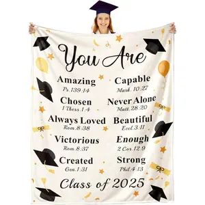2025 Graduation Gifts for Him Her, 2025 Graduation Throw Blankets, Class of 2025 Gifts Bulk, Senior Night Gifts 2025, Gifts for College Students, Best Gifts for High School, Soft Blanket 50" X 60"