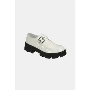 Buckled Platform Lug Sole Loafers With Buckle Detail