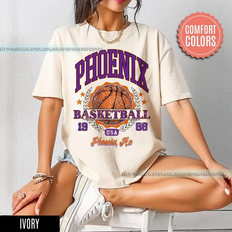 Phoenix Basketball Vintage Style T-Shirt, Phoenix Sun Shirt, Suns T-Shirt, Suns Tee, Vintage Suns Basketball Fan Shirt
