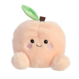 Aurora Palm Pals Mellow Peach Stuffed Animal Plush - Kawaii Fruit Collectible Toy, Soft Bean-Filled, Eco-Friendly, Room Decor & Gift - Peach 4.5 Inches