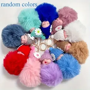 10pcs Plush Sleeping Doll Keychain Set, Cute Wool Hat Design, Cute Charms Keychain, Keychain For Bags, Cute Soft Keychains, Perfect Gift for Christmas, Valentine’s Day & More!