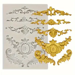 Baroque Scroll Feather Crown Silicone Mold for Crafting, Handicraft, Handmade Crafts and Decorating, 1pc