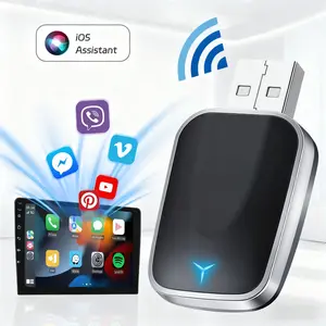 Wireless Carplay Adapter, Two-In-One Wireless Carplay and Android Auto Adapter, Plug-And-Play, 2.4/5GHz WiFi 5.0 Bluetooth-compatible, Fast Stable Connection