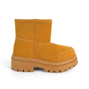 TORRIA-1 CAMEL CHUNKY TOE WINTER ANKLE BOOT Footwear Women Suede