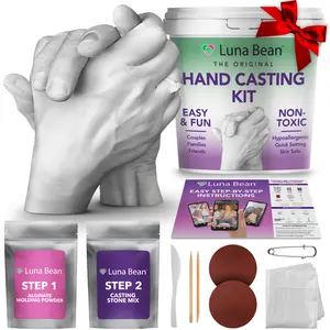 Luna Bean Original Hand Casting Kit – Couples Keepsake, Family Keepsake, & Anniversary Gift for Her