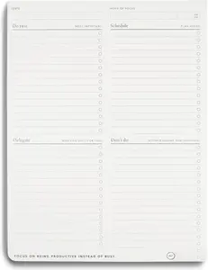MI GOALS Daily Focus Undated Notepad - Tracks Progress, Enhances Time Management, and Improves Mental Focus - 50 Pages Undated Daily Planner Desk Pad - B5 (6.9 x 9.8 Inches)
