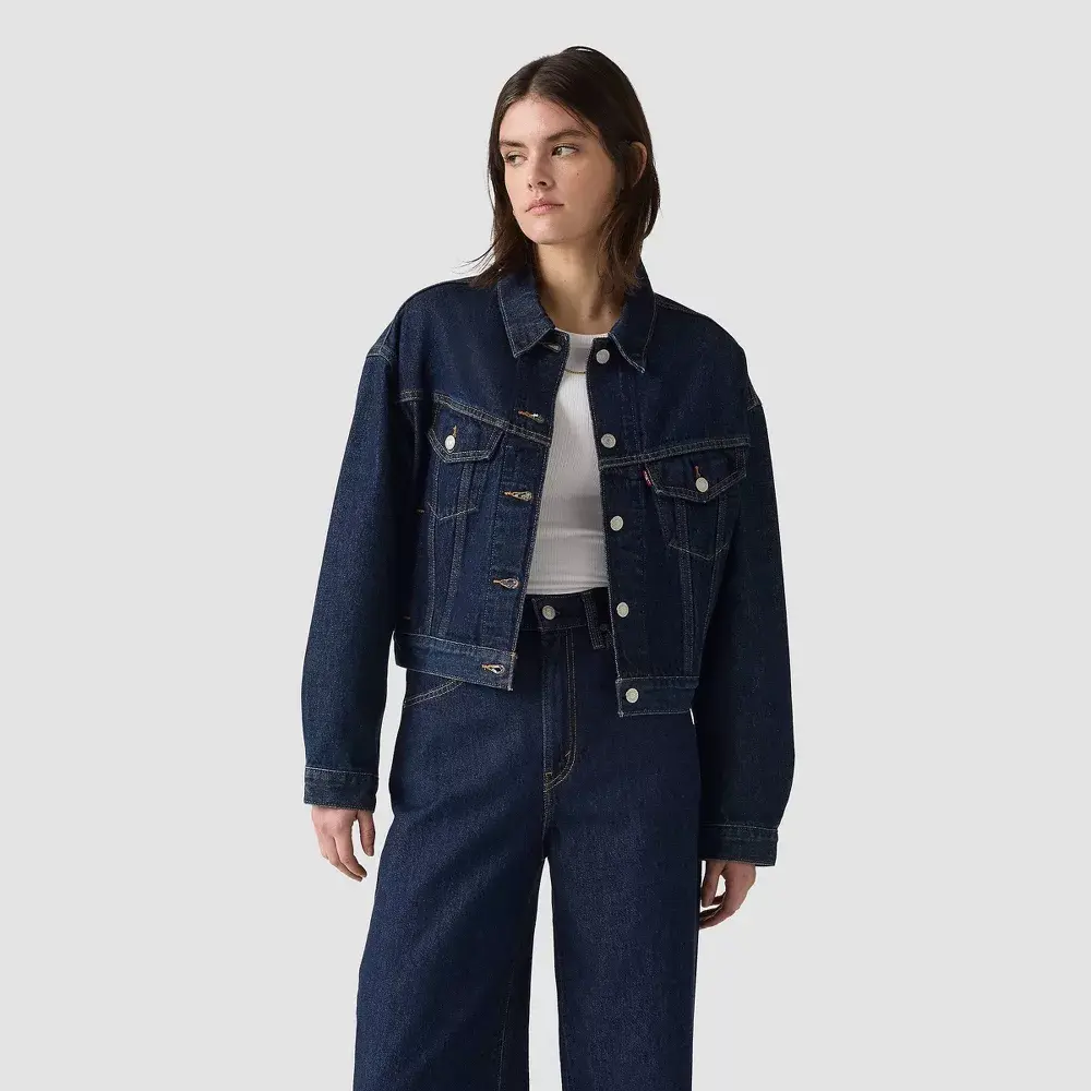 Levi's Women's Shrunken 90's Trucker Jacket - Shaded View S Levi's Women's Shrunken 90's Trucker Jacket - Shaded View S