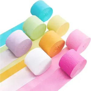 Birthday Party Decorations 8 Rolls Pastel Crepe Paper Streamers for Birthday Party Wedding Decorations
