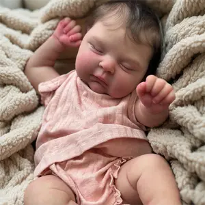 Reborn Baby Dolls Reborn Girls 19 inch Weighted Cloth Body Soft Realisitc Handmade Vinyl Soft Life Like Cute Newborn Doll Reborn Toys for Child Reborn Sleeping Doll with Accessories Role Play Nurturing Bottle