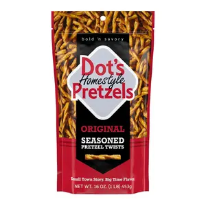 Original Seasoned Pretzel Twists – Crunchy Baked Pretzel Snack, Savory Flavor, Classic Twisted Pretzels, Family Size Bag, 16 oz