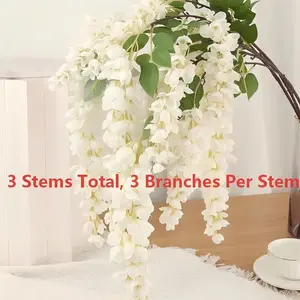 3 Pack Artificial Wisteria Hanging Garland Flower String