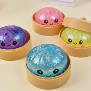 1 mystery Color Glitter Squishy Big Dumpling Fidget Toy for Stress Relief Fun & Engaging Easy to Hold Versatile On-the-Go Use Ideal for All  (8.5cm x5.5cm)