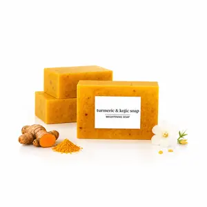 Lemon Turmeric KojicAcid Soap, Natural Organic Turmeric Face and Body Wash Soap Bar