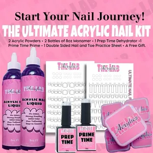 ACRYLIC NAIL KIT, THE ULTIMATE ACRYLIC NAIL SYSTEM, NAIL SYSTEM,  NAIL ARTISTRY, FALSE NAIL ACRYLIC POWDER,MONOMER, PREP SYSTEM, NAIL PRACTICE SHEET