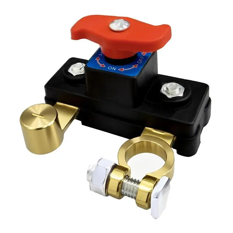 2pcs Pure Copper Car Battery Disconnect Switch Breaker - Stable Transmission, High Conductivity, Smart Power Cut-Off for Vehicle, Truck Hardware Supplies