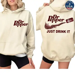 Made in USA, Just Drink It Dr Pepper Hoodie | Humor Graphic Soda Pullover