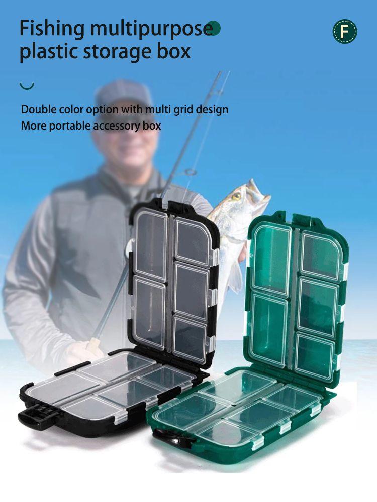 10 Compartment Bait Storage waterproof Box For Bait, Hooks Multipurpose Plastic Storage Box Fishing Tackle Accessories Box