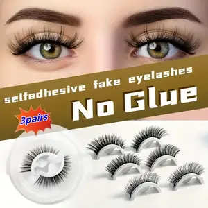 Reusable Natural Fluffy False Eyelashes Set, Lightweight Odorless Self-Adhesive Lashes, Multiple Lengths (6-15mm), Perfect for Beginners