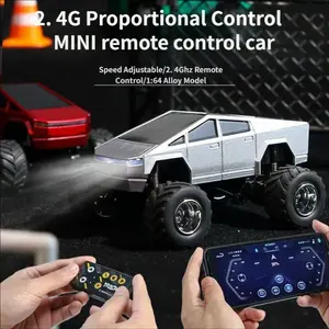 Tesla Pickup Remote Control Off-Road Vehicle RC Controlled Car, 1:64 Scale, High-End Alloy Plastic Anti-Drop Design, USB Rechargeable, Kids Holiday Gift, Remote Control Cars