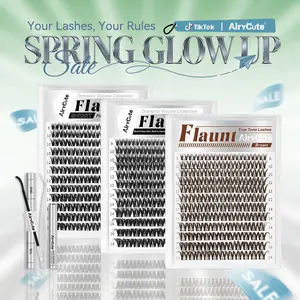 Flaunt & Short Flaunt & Brown Flaunt| AiryCute Upgrade U Lashes with Ultra-Dense, Waterproof, Long-Lasting Lashes | Flora | Natural Daily, Volume Style | Beginner-Friendly DIY Lashes for a Flawless, Voluminous Look | Trendy & Must-Have Clusters