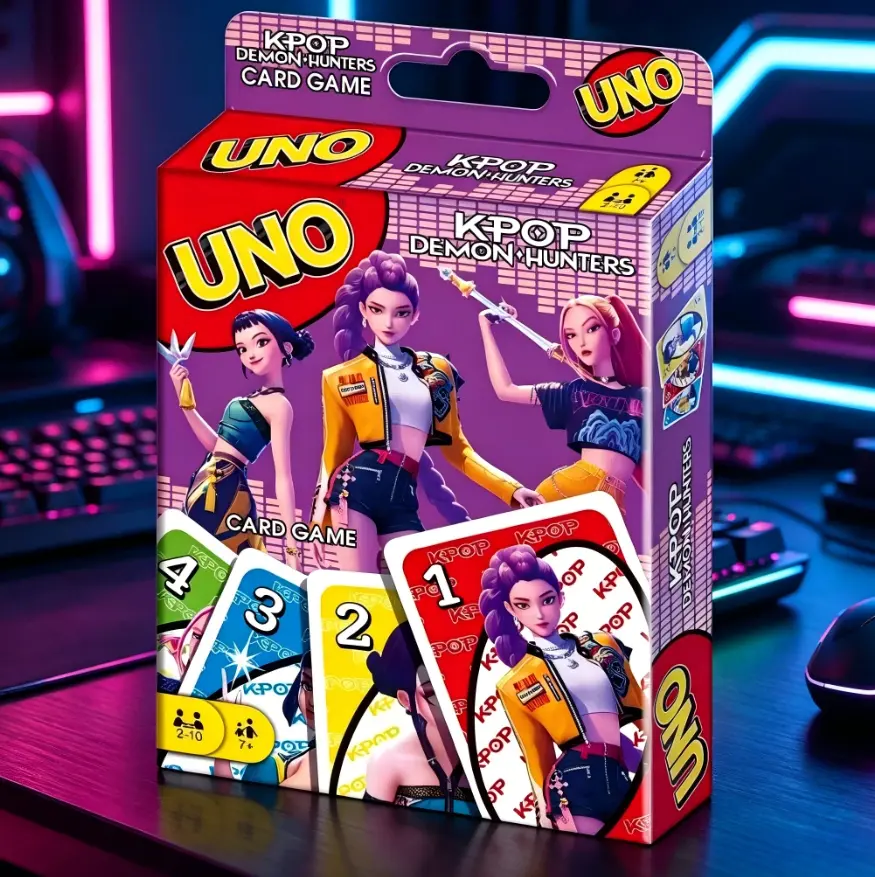 1pc Cute K-Pop Demon Anime UNO Cards Game, Cartoon Character Theme Matching Card Game, Family Party Game, Birthday Activity, Travel Toy, Game Night Essential, Gift for Kids, Anime Fans Collectible