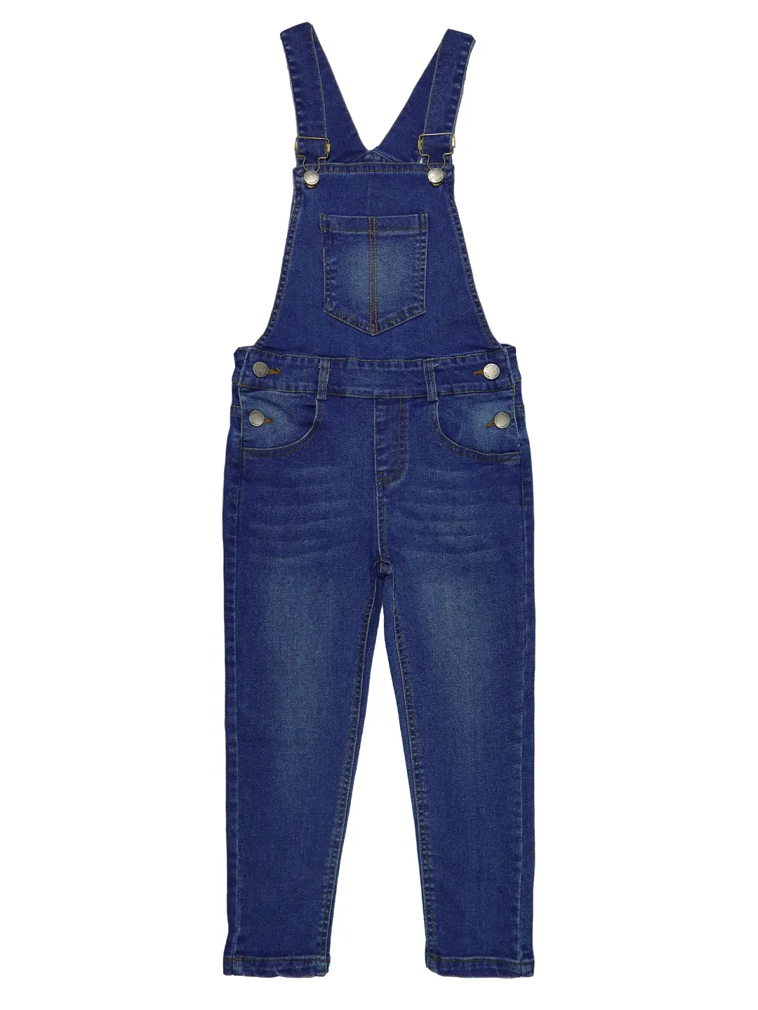 Kidscool Space Boys Plain Soft Stretch Denim Overalls  Adjustable Straps Dungarees Pants 5-14T, Length, Wardrobe