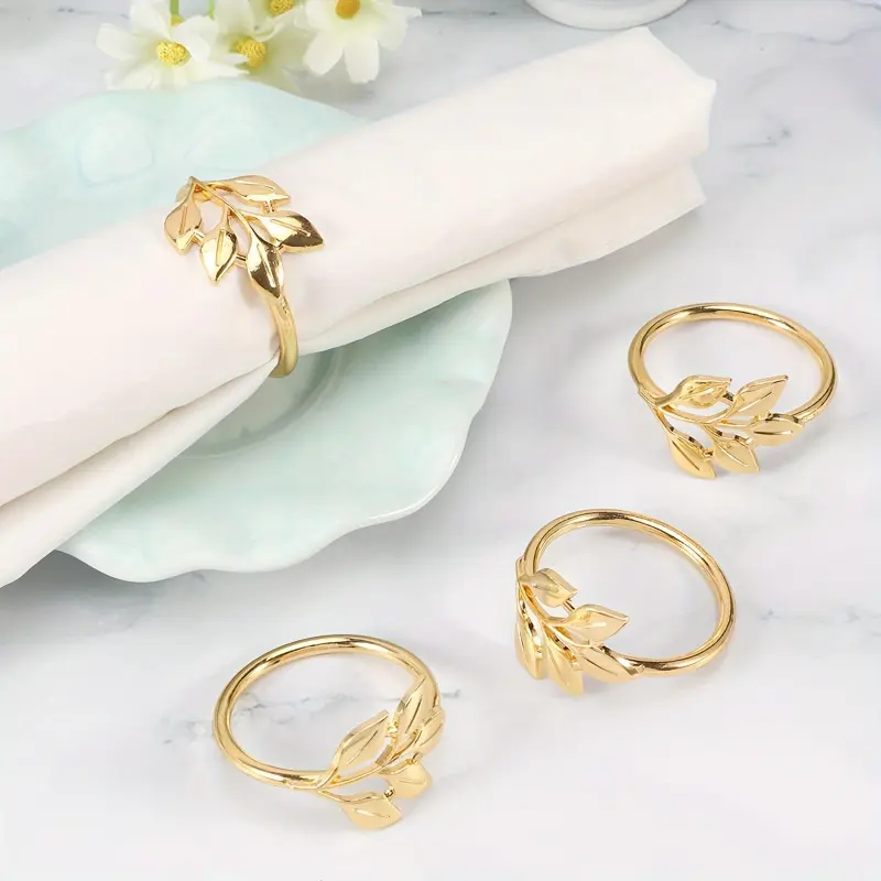 20pcs Elegant Golden Decorative Napkin Rings - Durable Zinc Alloy, Heat & Cold Resistant with Smooth Edges for Weddings, Parties, and Special Events