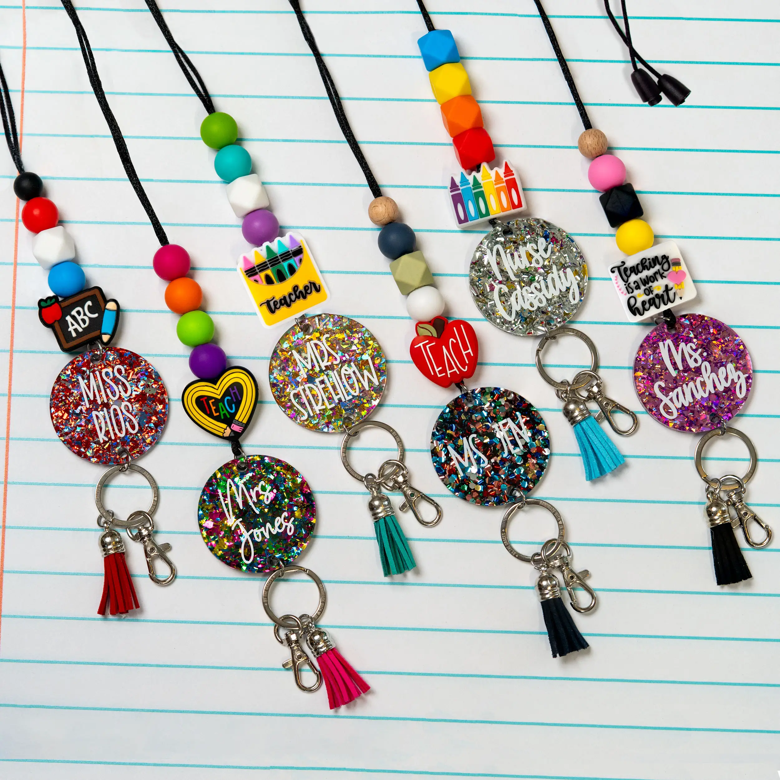 Back to School Teacher Lanyards - Personalized Lanyard with Name - Lanyard with Badge Holder - Affordable Teacher Gift