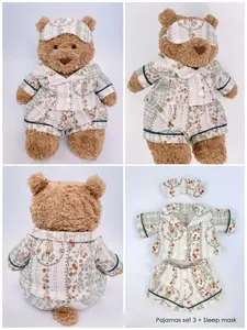 Pajamas Set for Bartholomew jellycat - Specially Tailored for Bears Medium/Large/Huge, Pajama & sleep mask