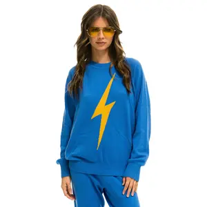 UNISEX BOLT CASHMERE LIGHT SWEATER - VINTAGE BLUE // BLUE BOLT