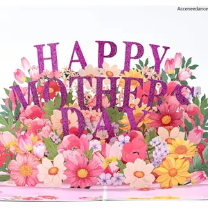 3D Floral Raised Greeting Card, Eco-Friendly Recycled Paper Mother's Day Card With Envelope, Mom Gift Idea, Mother's Day Gifts, Gifts For Mothers Day