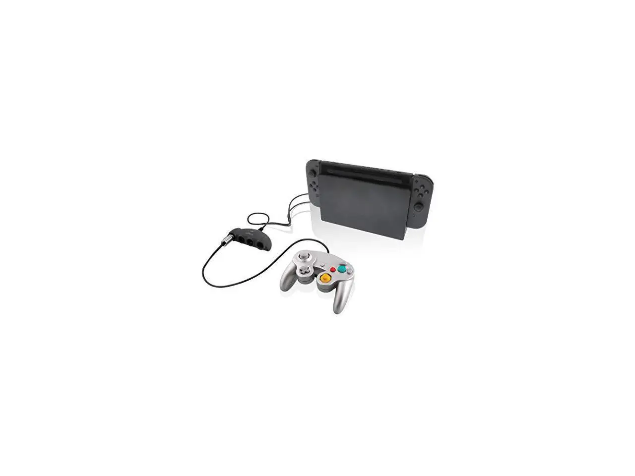 nyko retro controller hub plus  4 port gamecube controller adapter with turbo and home button for nintendo switch