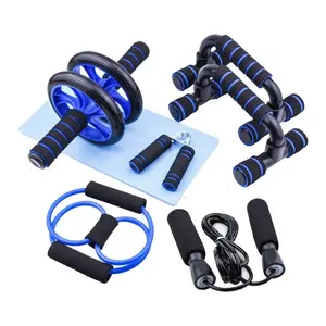 7-Piece Ab Wheel Push-Up Set, Multi-Functional Core Trainer, Summer Fitness Workout Kit, Comprehensive Training Equipment, Ab Roller Wheel