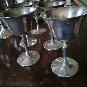 set of 6 matching silver goblets