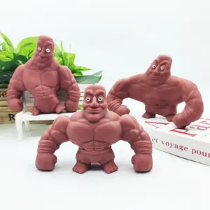 Stretchy Muscle Man Fidget Toy - Squishy Sand-Filled Stretchable Figure, Stress Relief Squeeze Toy for Adults & Kids Enlarged Metal Ironhide Action
