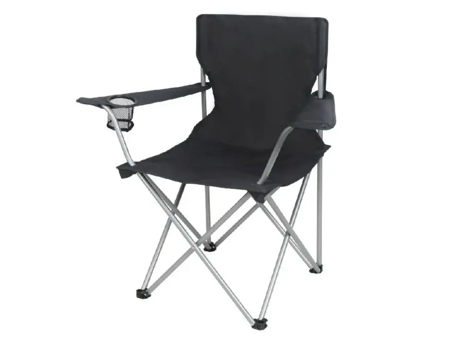 Ozark Trail Folding Camp Chair with Cup Holder – Lightweight, Portable Outdoor Chair for Camping, Tailgating & Sports – Black