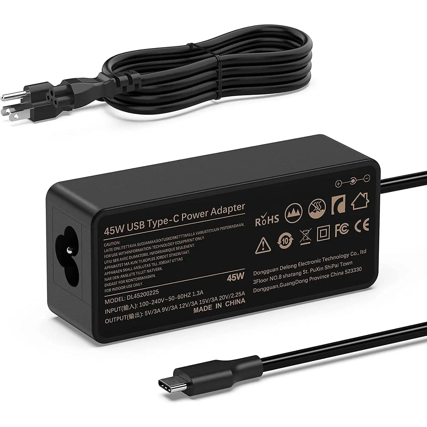 45W USB C Laptop Charger Compatible with HP Spectre x360 Envy x360 EliteBook ProBook Pavilion Aero Chromebook USB-C PD Power Adapter for Select HP Laptops with Type C Charging Port