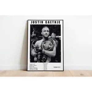 Justin Gaethje Poster, Ufc Collectible, Mma Poster, Ufc Event Poster ,Justin Gaethje Ufc Art , Mma Print, Gifts For Ufc Fan