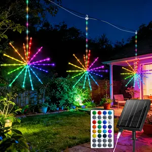 Outdoor starburst light, meteor light, marquee light, chandelier, 3pcs, 368 LEDs, 84 lighting modes, suitable for patio garden parties, Christmas camping, etc.