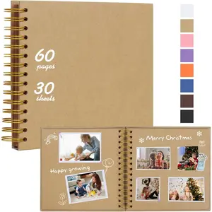 Scrapbook album kraft paper blank page DIY photo album, wedding anniversary family memory baby growth scrapbook album Memoirs
